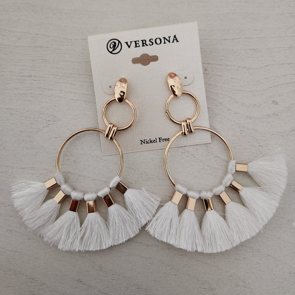 Versona Tassel hoop earings